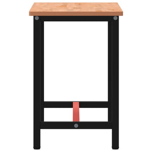vidaXL Workbench 115x55x81.5 cm Solid Beech Wood and Metal