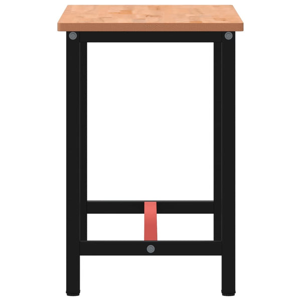 vidaXL Workbench 115x55x81.5 cm Solid Beech Wood and Metal
