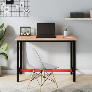 vidaXL Workbench 115x55x81.5 cm Solid Beech Wood and Metal