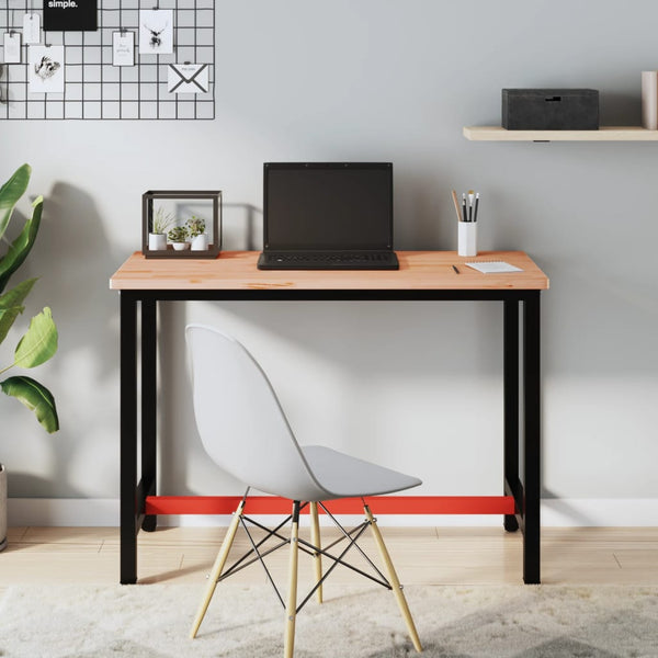vidaXL Workbench 115x55x81.5 cm Solid Beech Wood and Metal