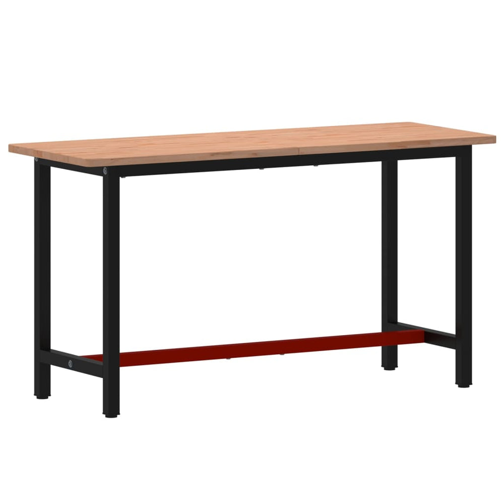 vidaXL Workbench 150x55x81.5 cm Solid Beech Wood and Metal