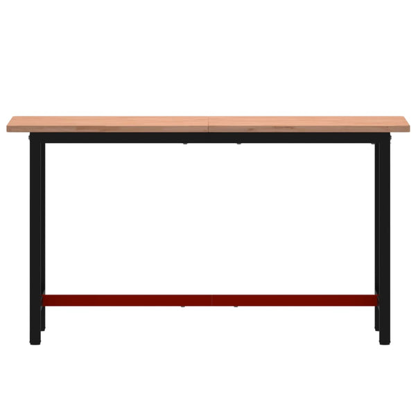 vidaXL Workbench 150x55x81.5 cm Solid Beech Wood and Metal