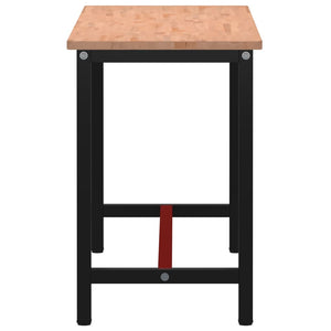 vidaXL Workbench 150x55x81.5 cm Solid Beech Wood and Metal