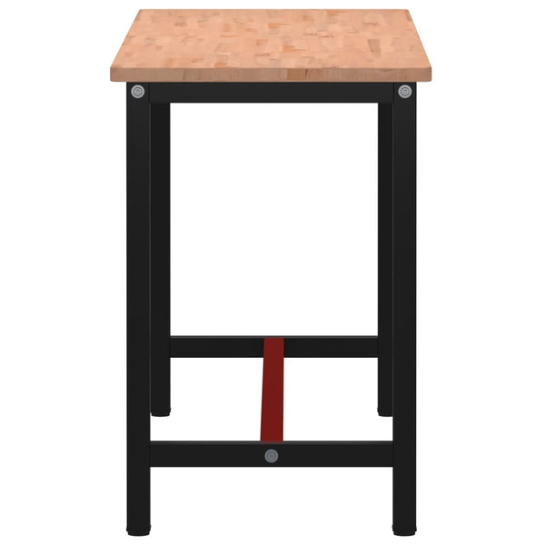 vidaXL Workbench 150x55x81.5 cm Solid Beech Wood and Metal