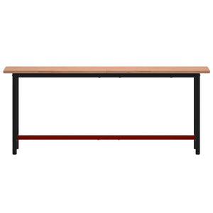 vidaXL Workbench 200x55x81.5 cm Solid Beech Wood and Metal
