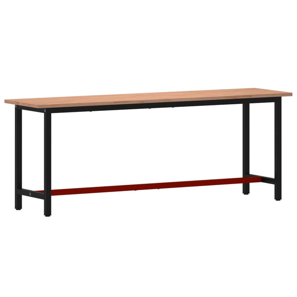 vidaXL Workbench 220x55x81.5 cm Solid Beech Wood and Metal