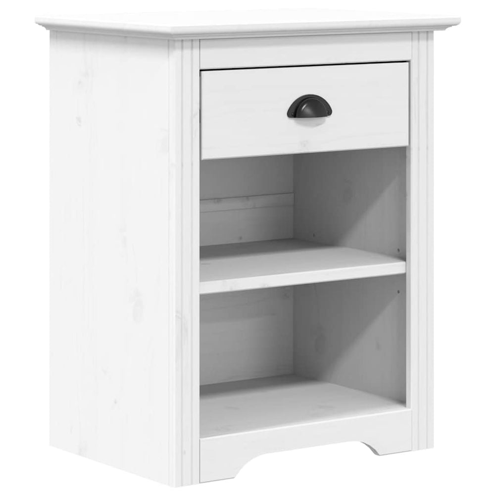 vidaXL Nightstand BODO White 53x38.5x67 cm Solid Pine Wood