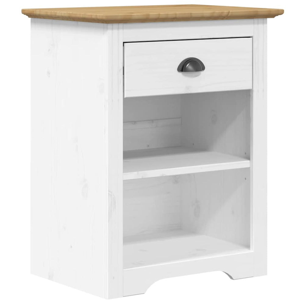 vidaXL BODO Bedside Cabinet Brown 53x38.5x67 cm Solid Pine Wood