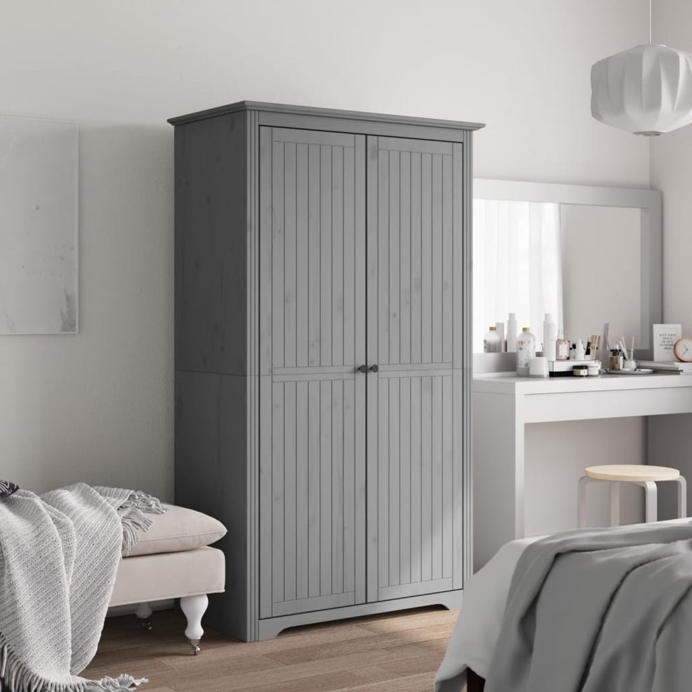 vidaXL Wardrobe BODO Grey 99x53.5x173 cm Solid Pine Wood