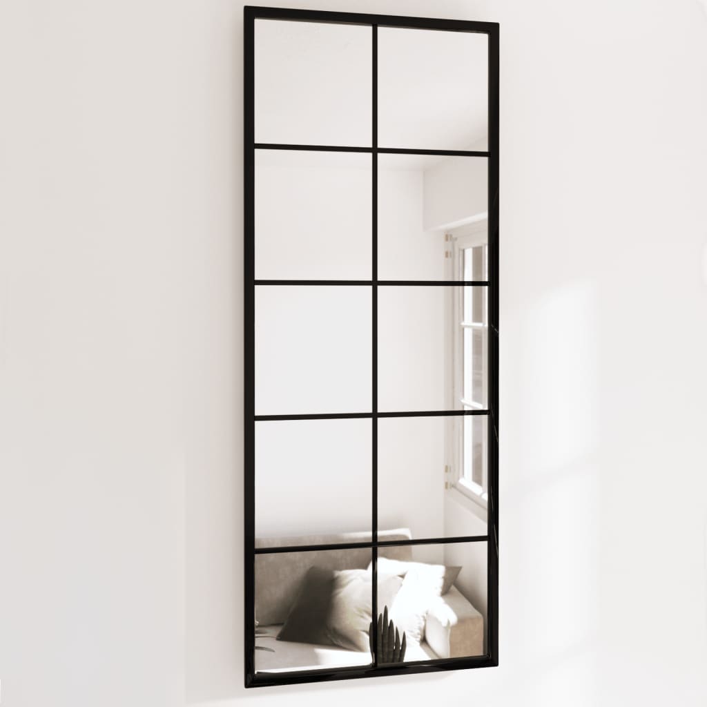 vidaXL Wall Mirror 2 pcs. Black 100x40 cm Metal