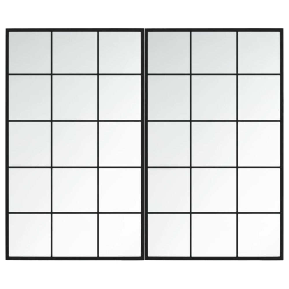 vidaXL Wall Mirror 2 pcs. Black 100x60 cm Metal