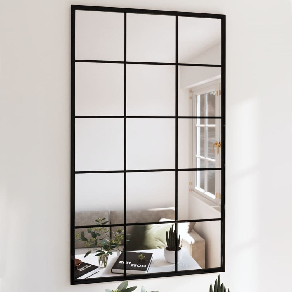 vidaXL Wall Mirror 2 pcs. Black 100x60 cm Metal