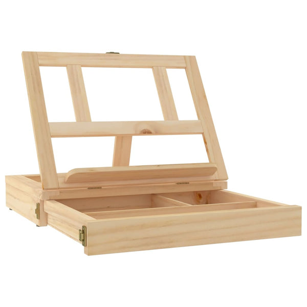 vidaXL Tabletop Easel with Drawer 33.5x25.5x7 cm Solid Pine Wood