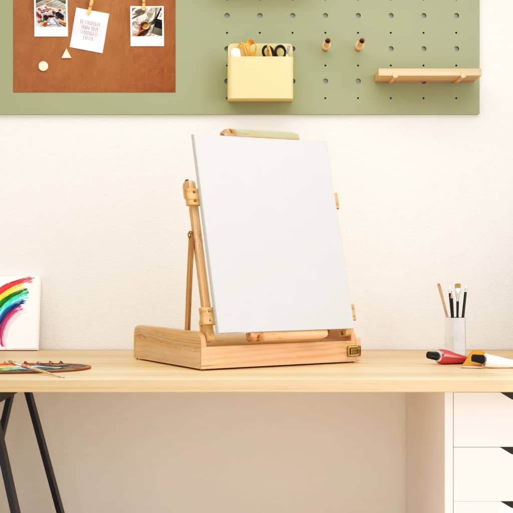 vidaXL Tabletop Easel with Drawer 41.5x37x12 cm Solid Pine Wood