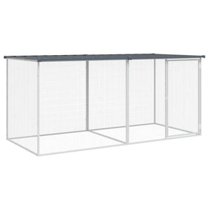 vidaXL Chicken Coop with Roof Anthracite 203x98x90 cm Galvanised Steel