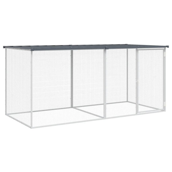 vidaXL Chicken Coop with Roof Anthracite 203x98x90 cm Galvanised Steel