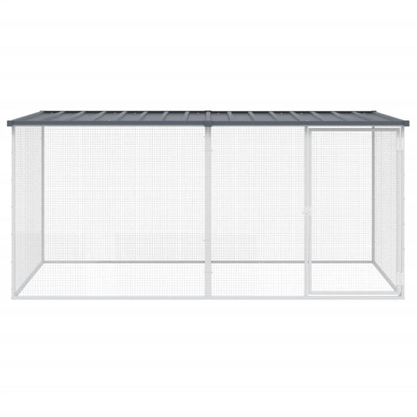 vidaXL Chicken Coop with Roof Anthracite 203x98x90 cm Galvanised Steel
