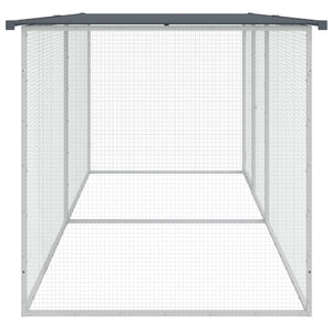 vidaXL Chicken Coop with Roof Anthracite 203x98x90 cm Galvanised Steel