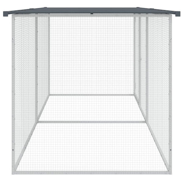 vidaXL Chicken Coop with Roof Anthracite 203x98x90 cm Galvanised Steel