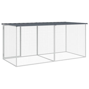 vidaXL Chicken Coop with Roof Anthracite 203x98x90 cm Galvanised Steel