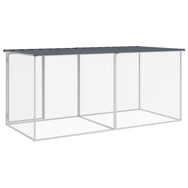 vidaXL Chicken Coop with Roof Anthracite 203x98x90 cm Galvanised Steel