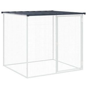vidaXL Chicken Coop with Roof Anthracite 203x98x90 cm Galvanised Steel