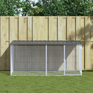 vidaXL Chicken Coop with Roof Anthracite 203x98x90 cm Galvanised Steel