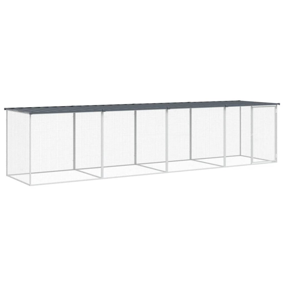 vidaXL Chicken Coop with Roof Anthracite 403x98x90 cm Galvanized Steel