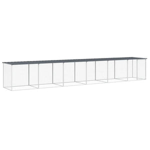 vidaXL Chicken Coop with Roof Anthracite 603x98x90 cm Galvanized Steel