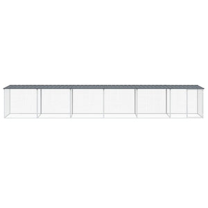 vidaXL Chicken Coop with Roof Anthracite 603x98x90 cm Galvanized Steel