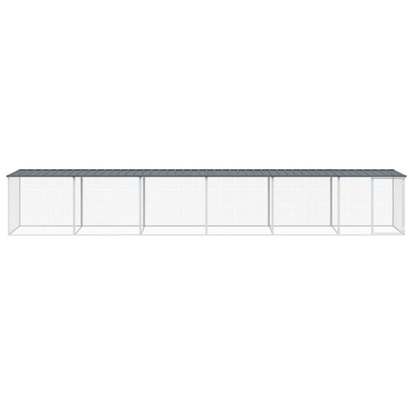 vidaXL Chicken Coop with Roof Anthracite 603x98x90 cm Galvanized Steel