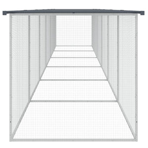 vidaXL Chicken Coop with Roof Anthracite 603x98x90 cm Galvanized Steel