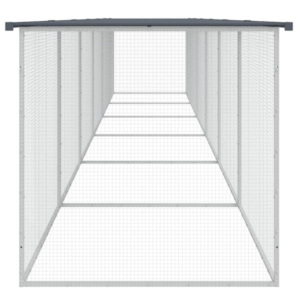 vidaXL Chicken Coop with Roof Anthracite 603x98x90 cm Galvanized Steel