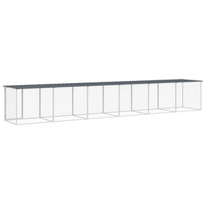 vidaXL Chicken Coop with Roof Anthracite 603x98x90 cm Galvanized Steel