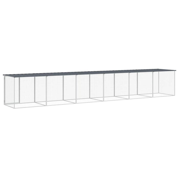 vidaXL Chicken Coop with Roof Anthracite 603x98x90 cm Galvanized Steel