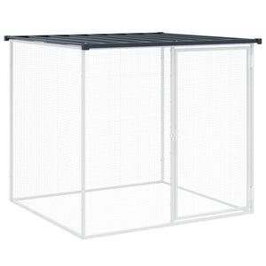 vidaXL Chicken Coop with Roof Anthracite 603x98x90 cm Galvanized Steel