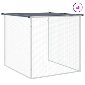vidaXL Chicken Coop with Roof Anthracite 603x98x90 cm Galvanized Steel