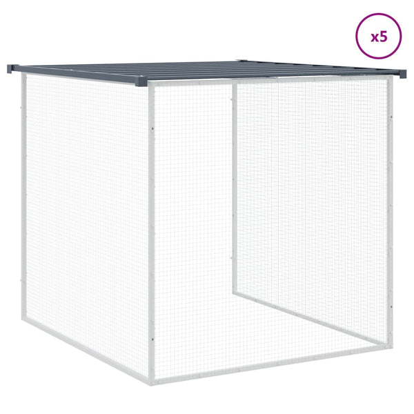 vidaXL Chicken Coop with Roof Anthracite 603x98x90 cm Galvanized Steel