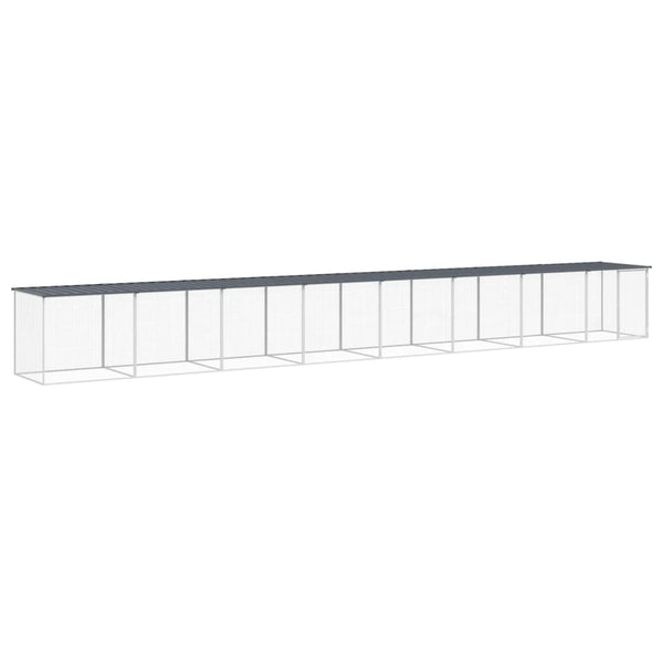 vidaXL Chicken Coop with Roof Anthracite 803x98x90 cm Galvanized Steel