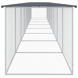 vidaXL Chicken Coop with Roof Anthracite 803x98x90 cm Galvanized Steel