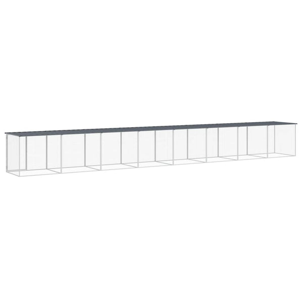 vidaXL Chicken Coop with Roof Anthracite 803x98x90 cm Galvanized Steel
