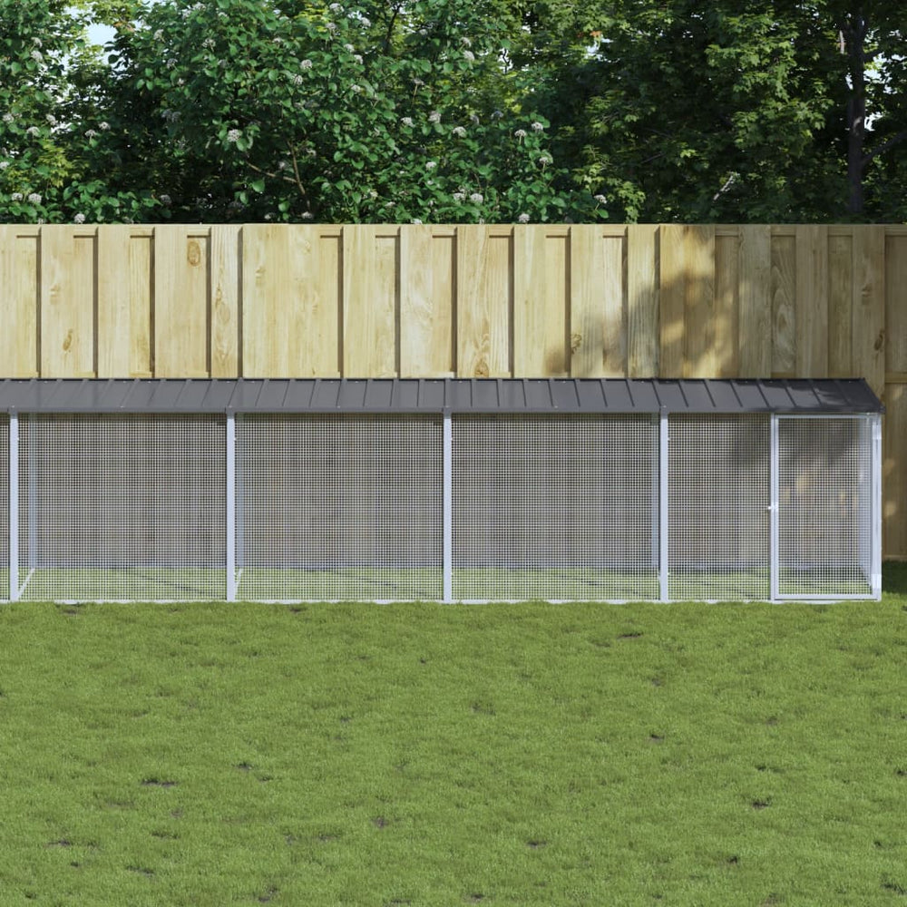 vidaXL Chicken Coop with Roof Anthracite 1003x98x90 cm Galvanized Steel