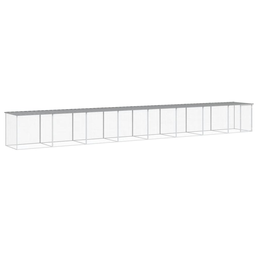 vidaXL Chicken Run with Roof Light Grey 803x98x90 cm Galvanized Steel