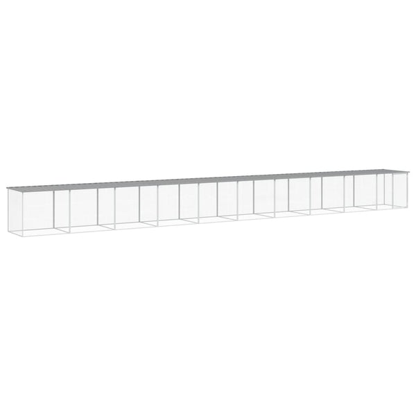 vidaXL Chicken Coop with Roof Light Gray 1003x98x90 cm Galvanized Steel