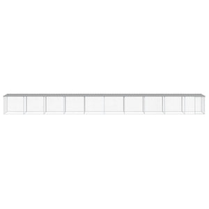 vidaXL Chicken Coop with Roof Light Gray 1003x98x90 cm Galvanized Steel