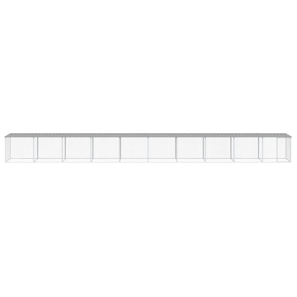 vidaXL Chicken Coop with Roof Light Gray 1003x98x90 cm Galvanized Steel