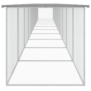vidaXL Chicken Coop with Roof Light Gray 1003x98x90 cm Galvanized Steel