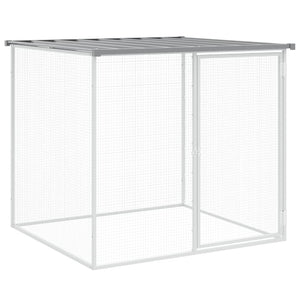 vidaXL Chicken Coop with Roof Light Gray 1003x98x90 cm Galvanized Steel