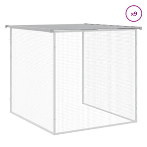 vidaXL Chicken Coop with Roof Light Gray 1003x98x90 cm Galvanized Steel