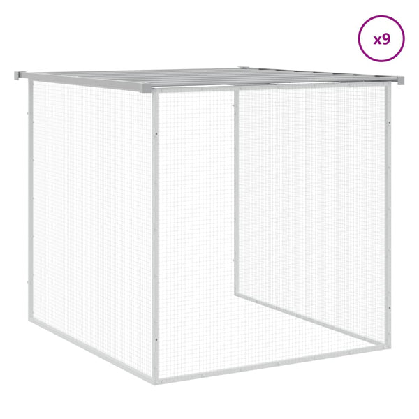 vidaXL Chicken Coop with Roof Light Gray 1003x98x90 cm Galvanized Steel